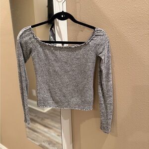 Hollister Heather Gray Off-Shoulder Sweater